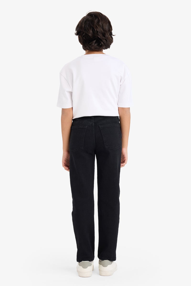 ديفاكتو بنطلون جينز اولادي بيزك سادة قصة مستقيمة - Image 5